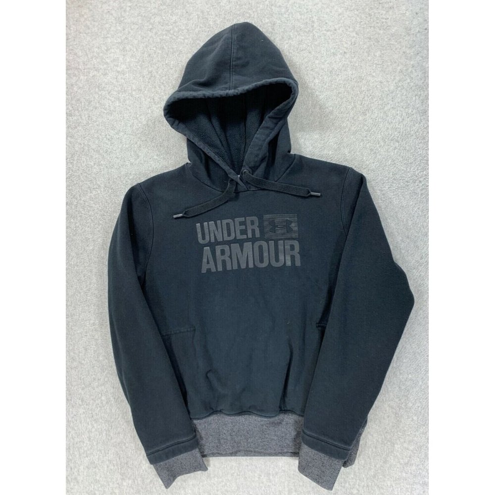 Under Armour Logo‎ Cotton/Poly Hoodie Sweatshirt (Women's Medium) Black